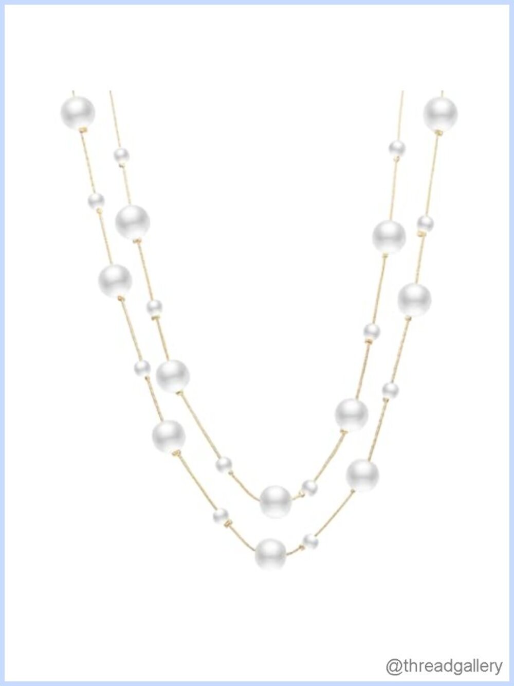 Long Faux Pearl Strand Necklace 68in Gold Plated Stainless Steel Women